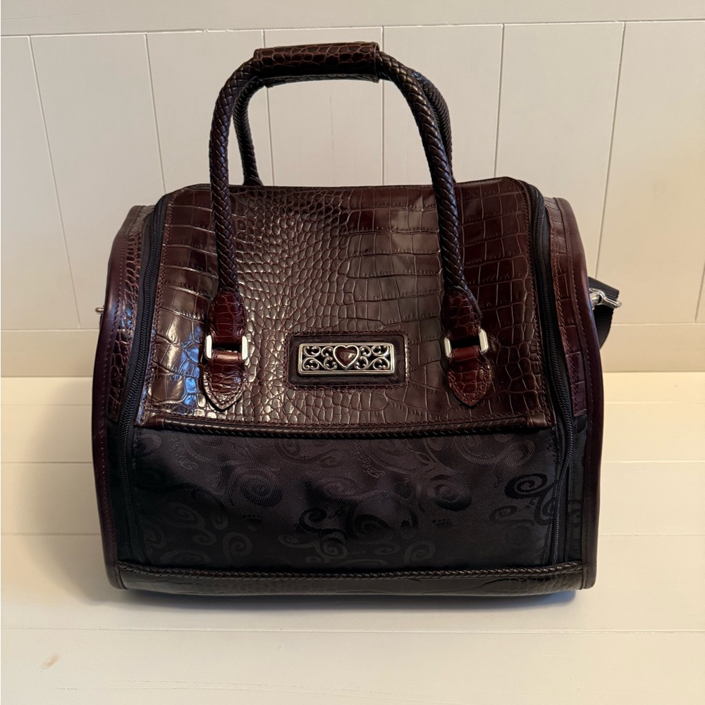 Brighton Rich Brown Croc-Patterned Travel Bag